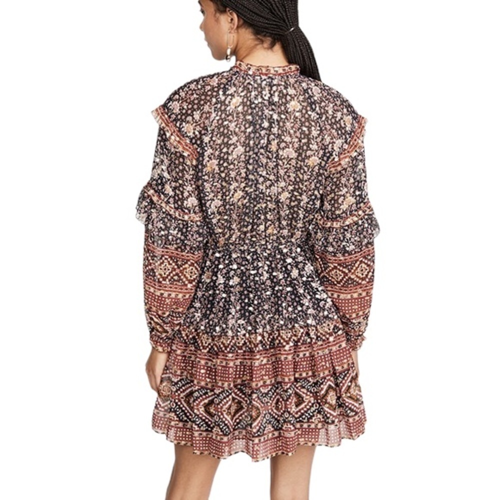 ULLA JOHNSON Erisa Silk Ruffled Boho Dress - Picture 2 of 16